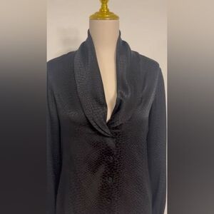 Silk Elegant Black Cowl Neck Blouse